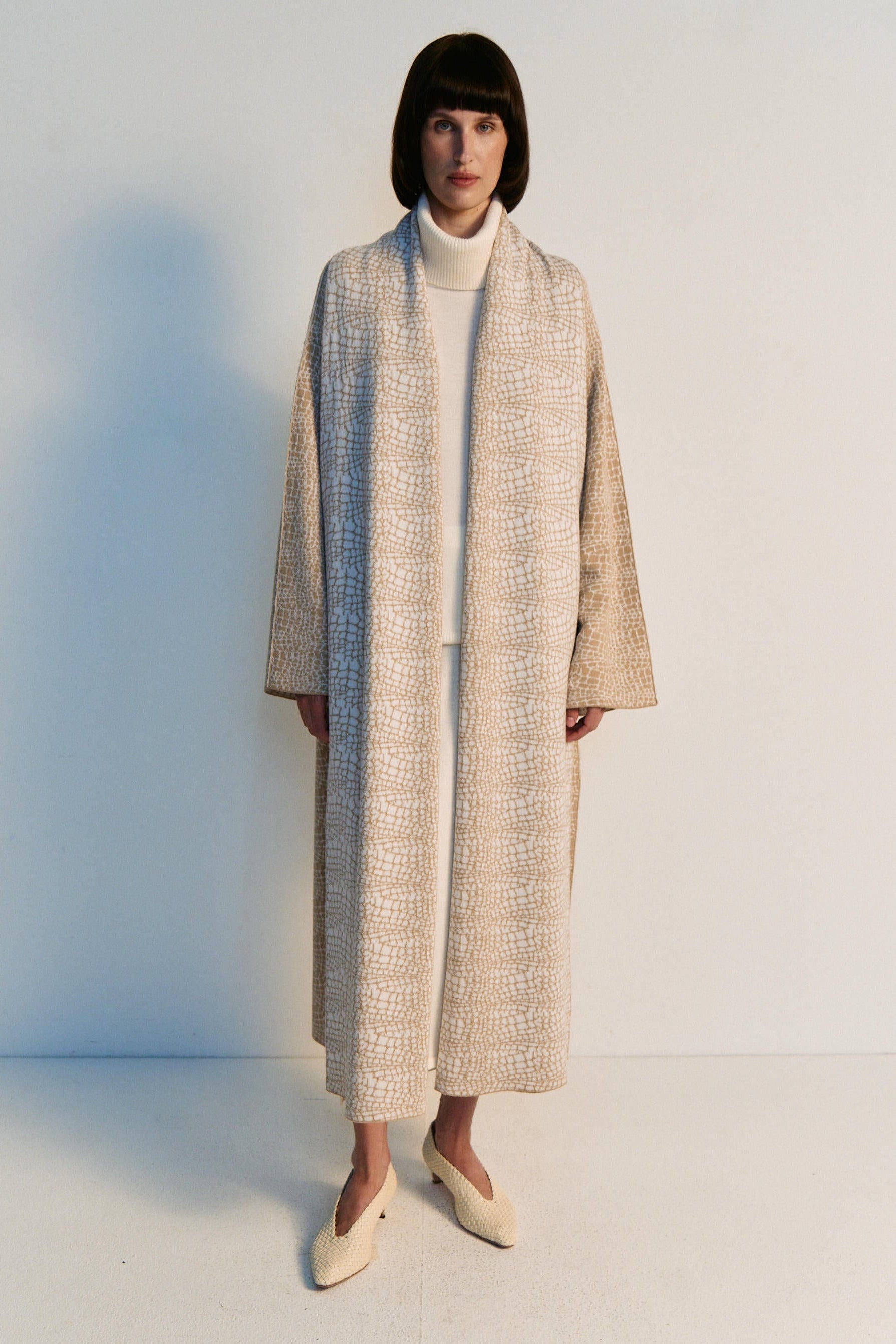 Merino Animal Print Jacquard Coat