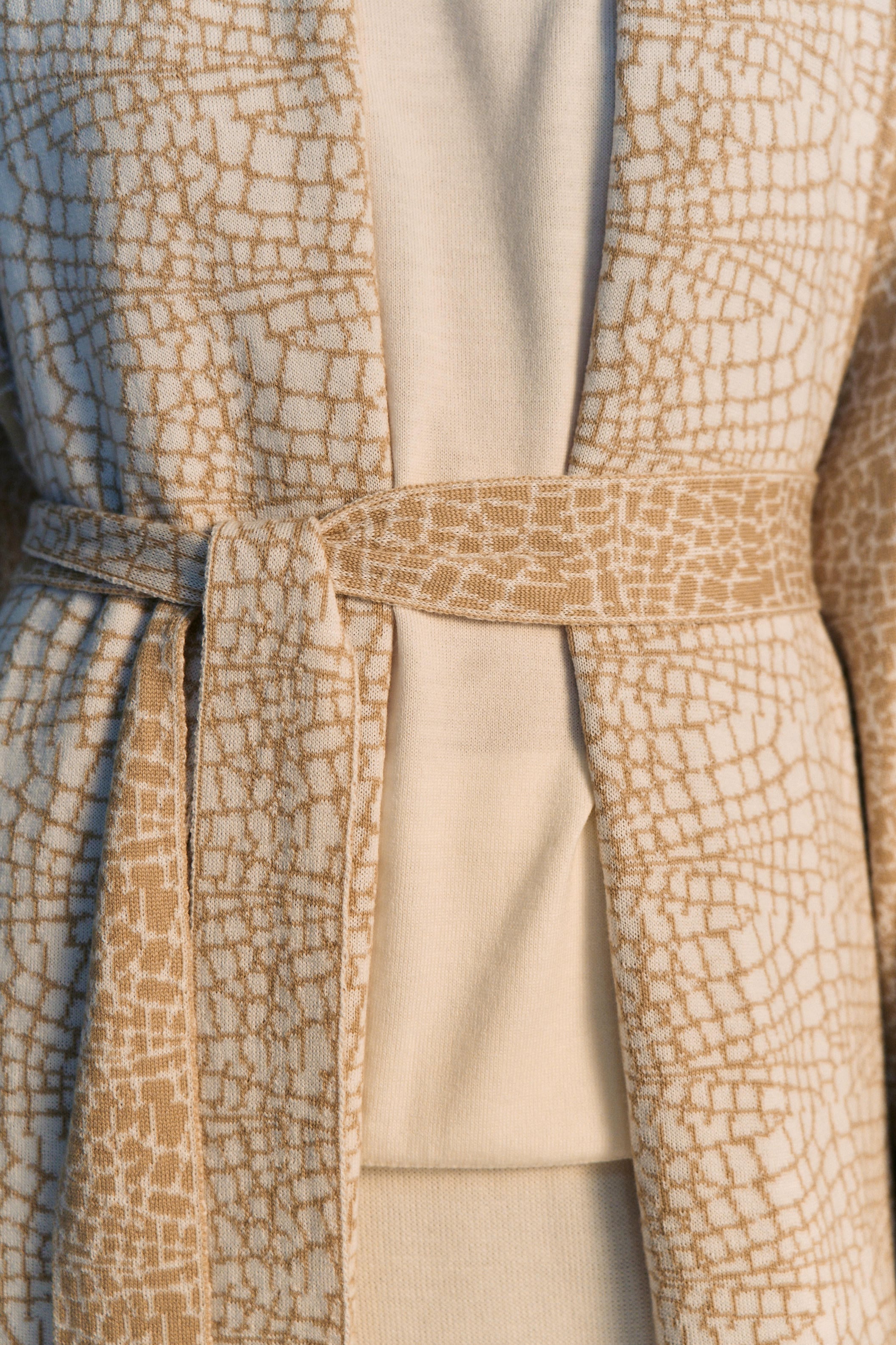 Merino Animal Print Jacquard Coat