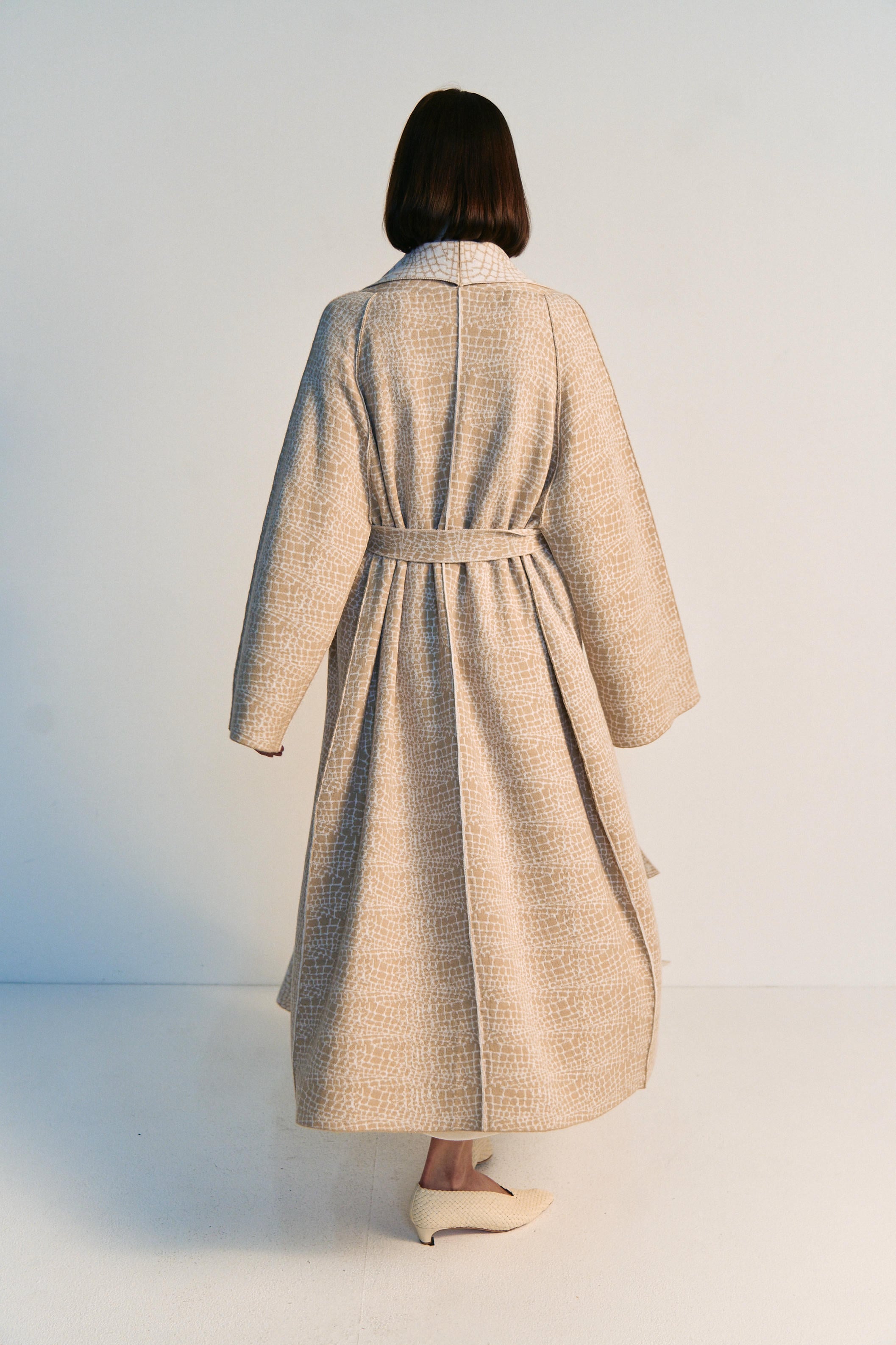 Merino Animal Print Jacquard Coat