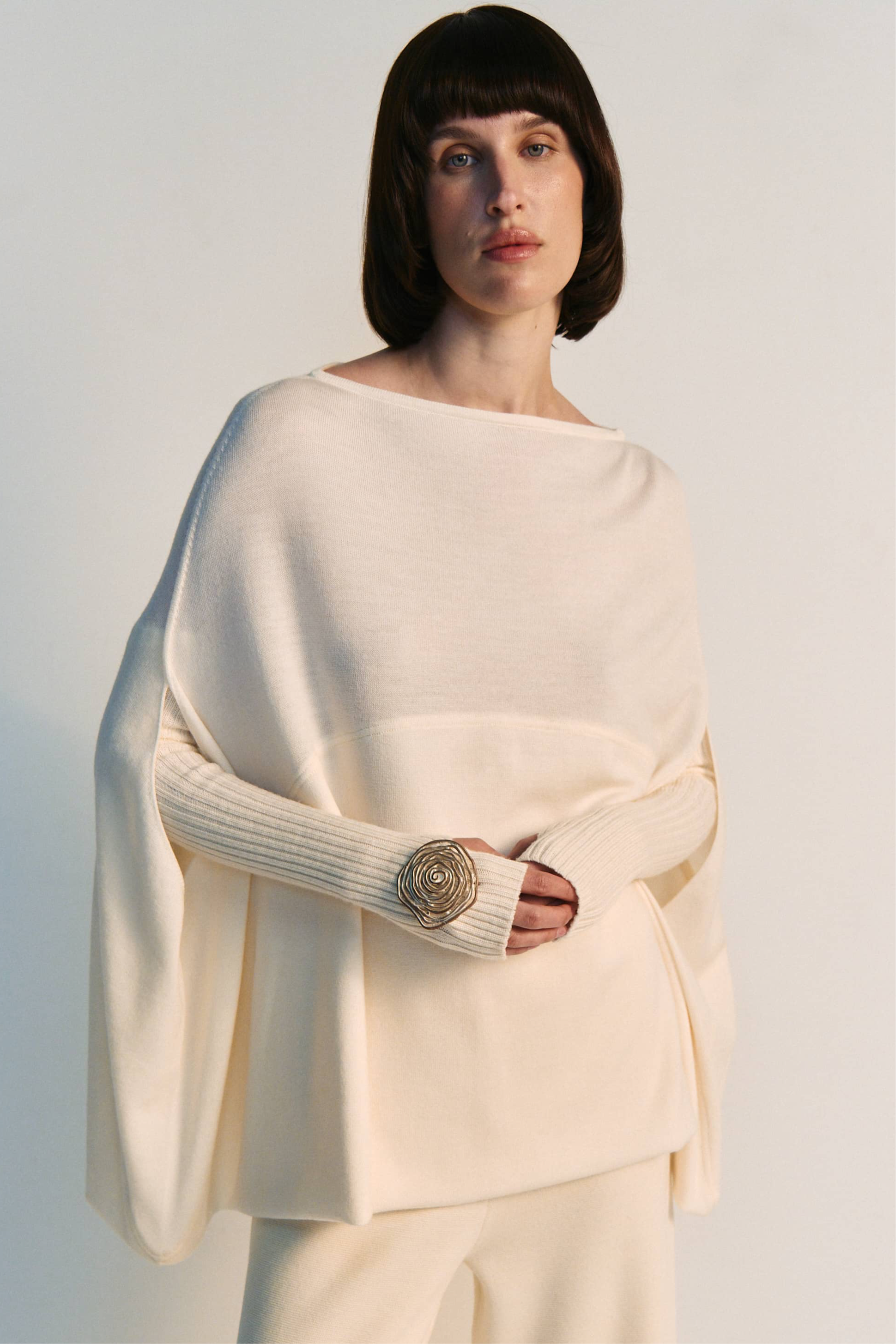 Poncho aus Merinowolle