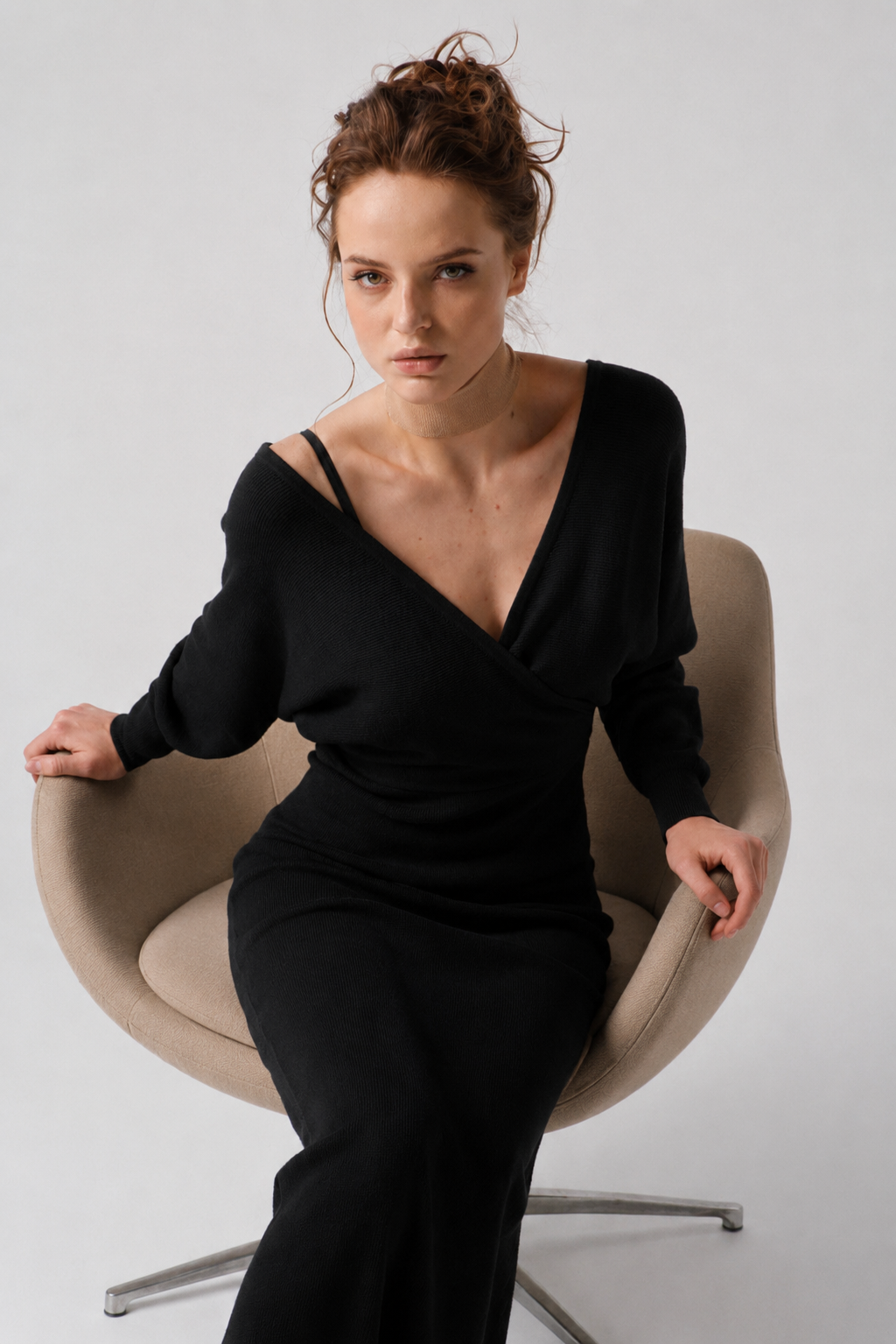 Wrap Knit Midi Dress