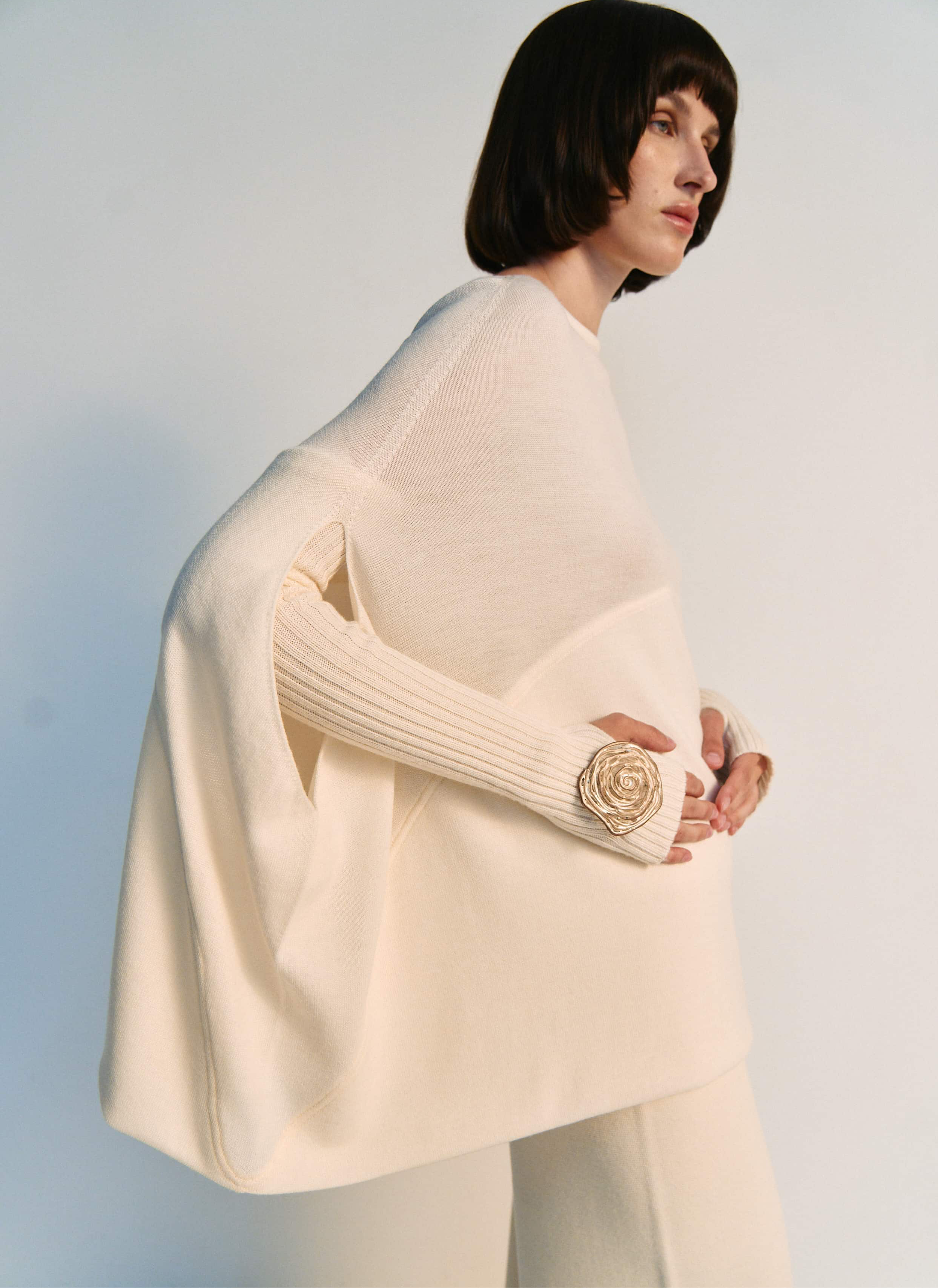 Poncho aus Merinowolle