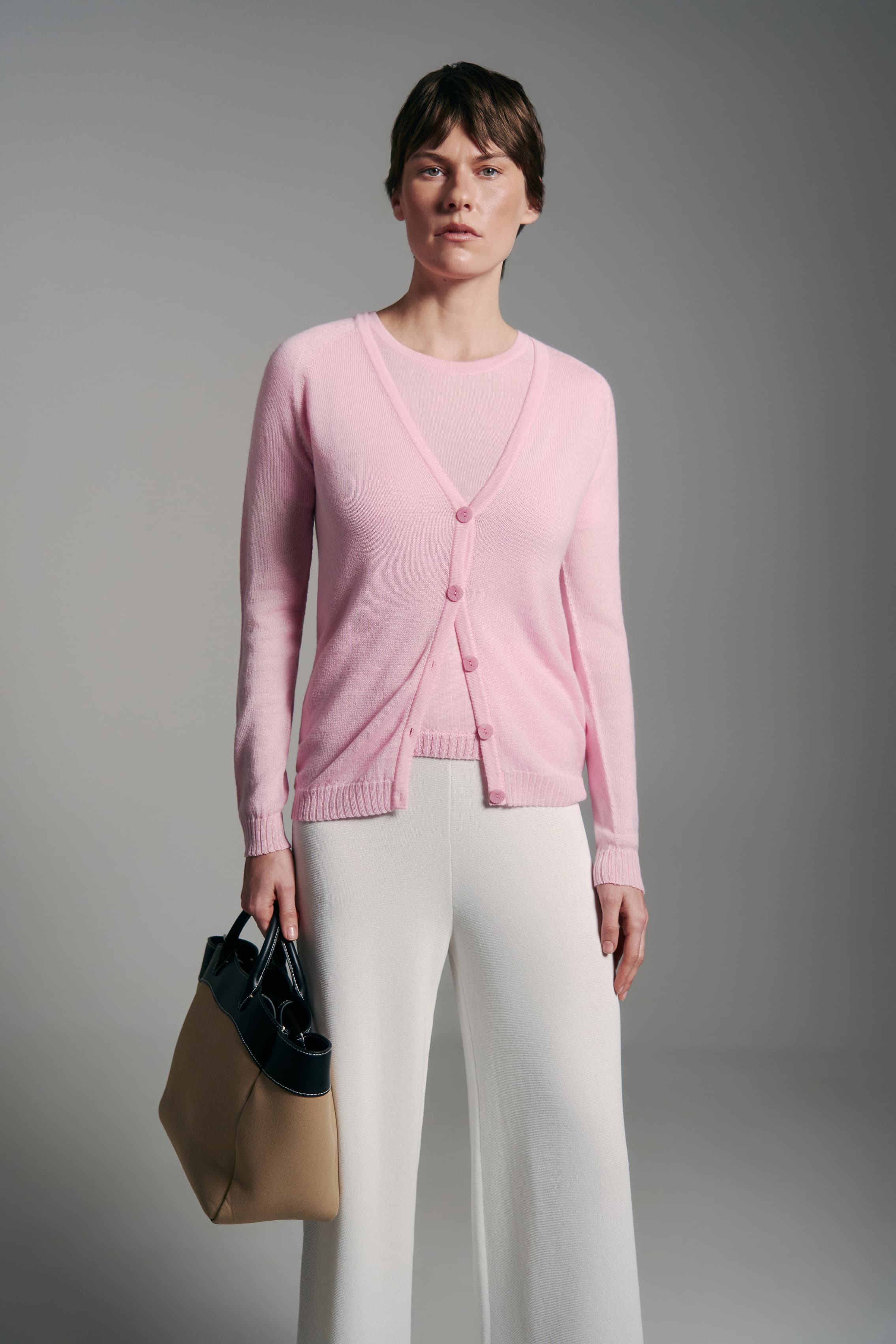 Air Twinset Crew Neck Top & Button Cardigan