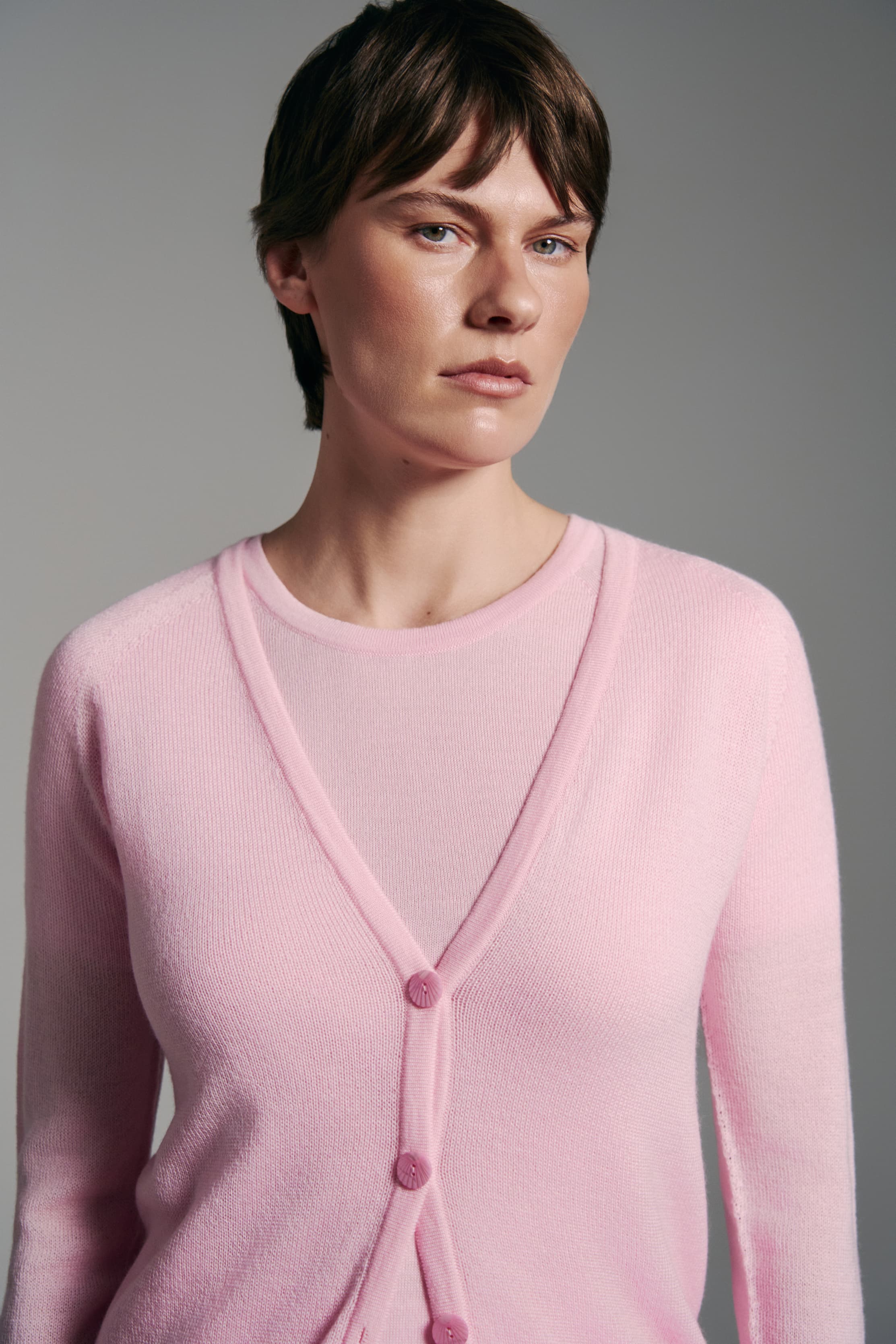 Air Twinset Crew Neck Top & Button Cardigan