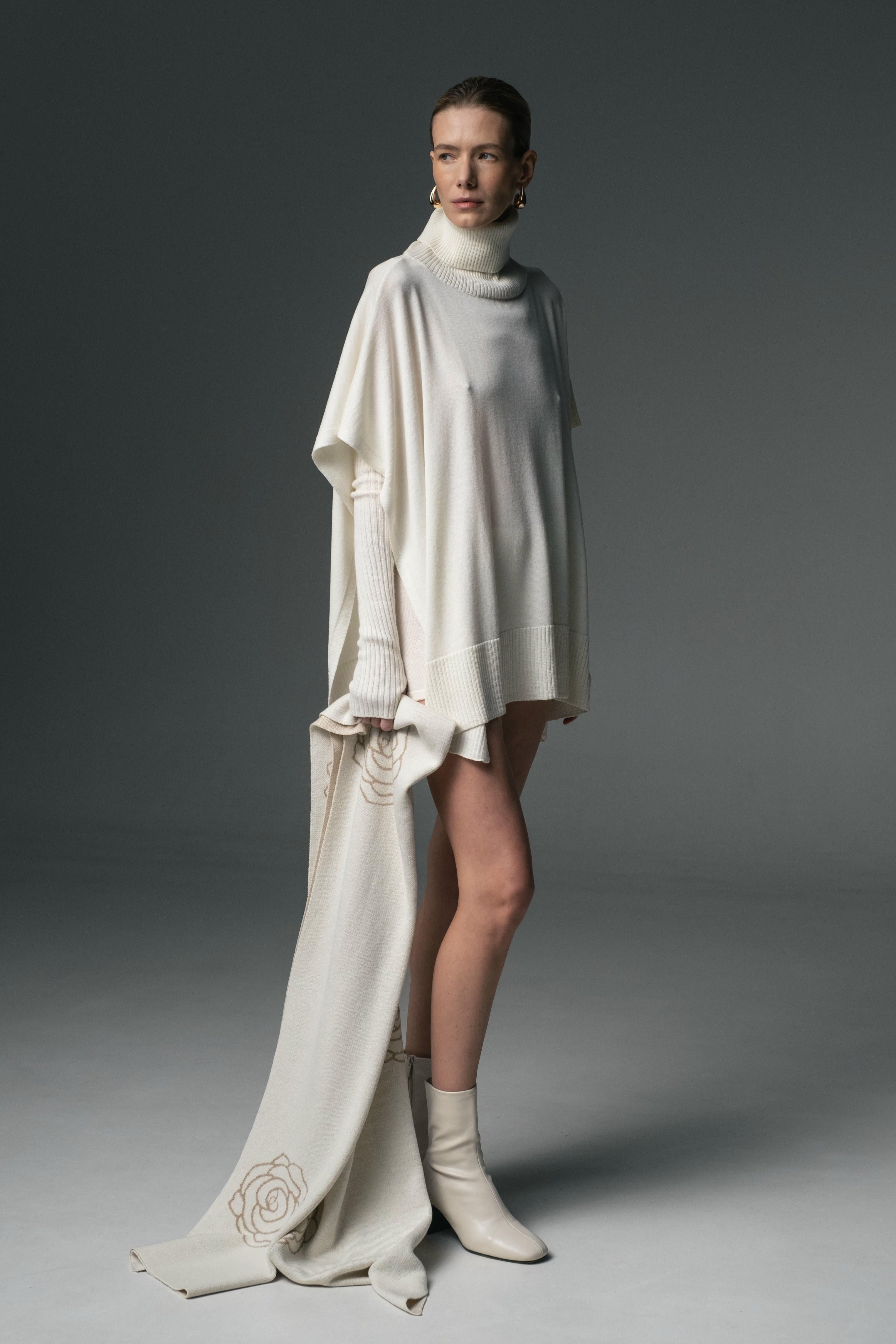 Merino Turtleneck Cape