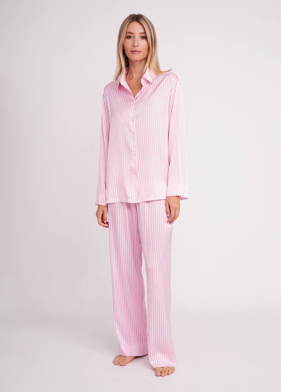 Candy Stripe satin lounge set detail