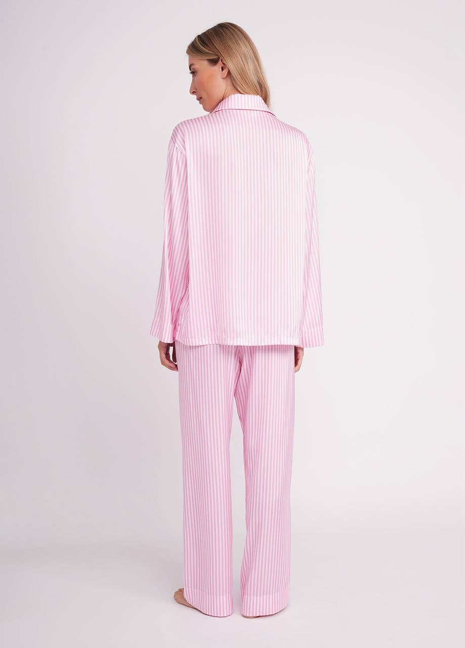 Candy Stripe satin lounge set detail