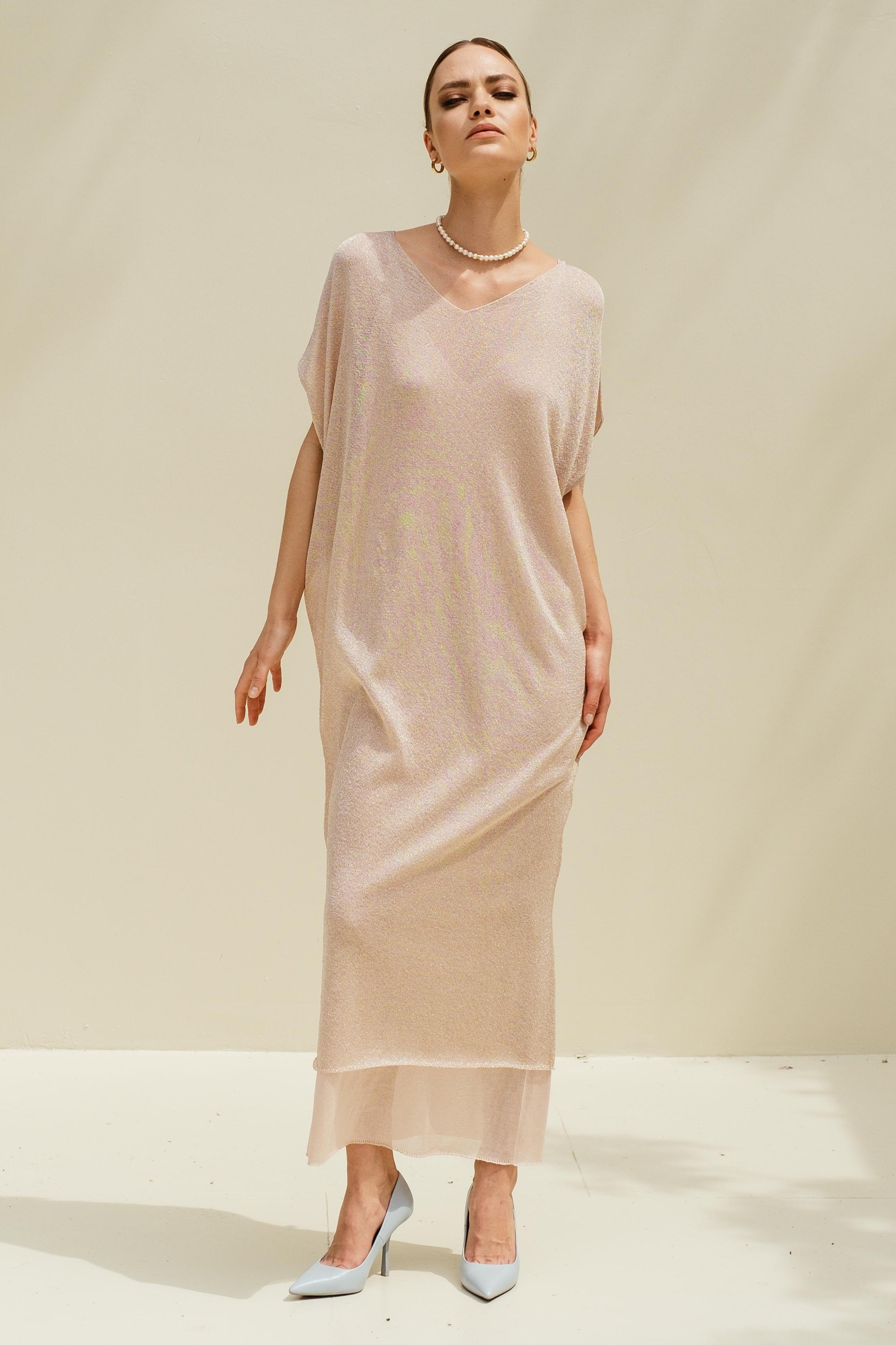Lurex-Maxikleid