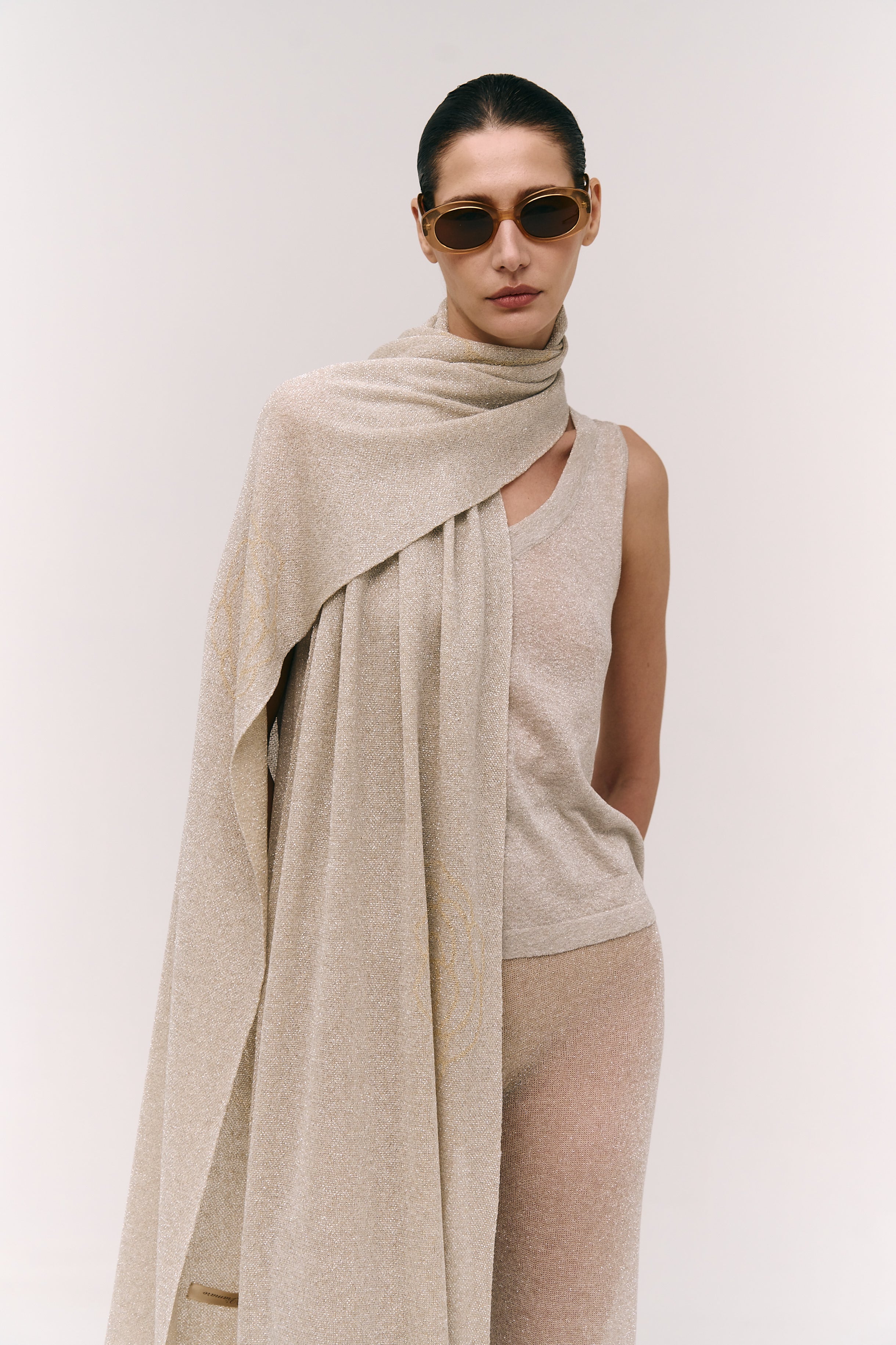 Lurex-Strickschal