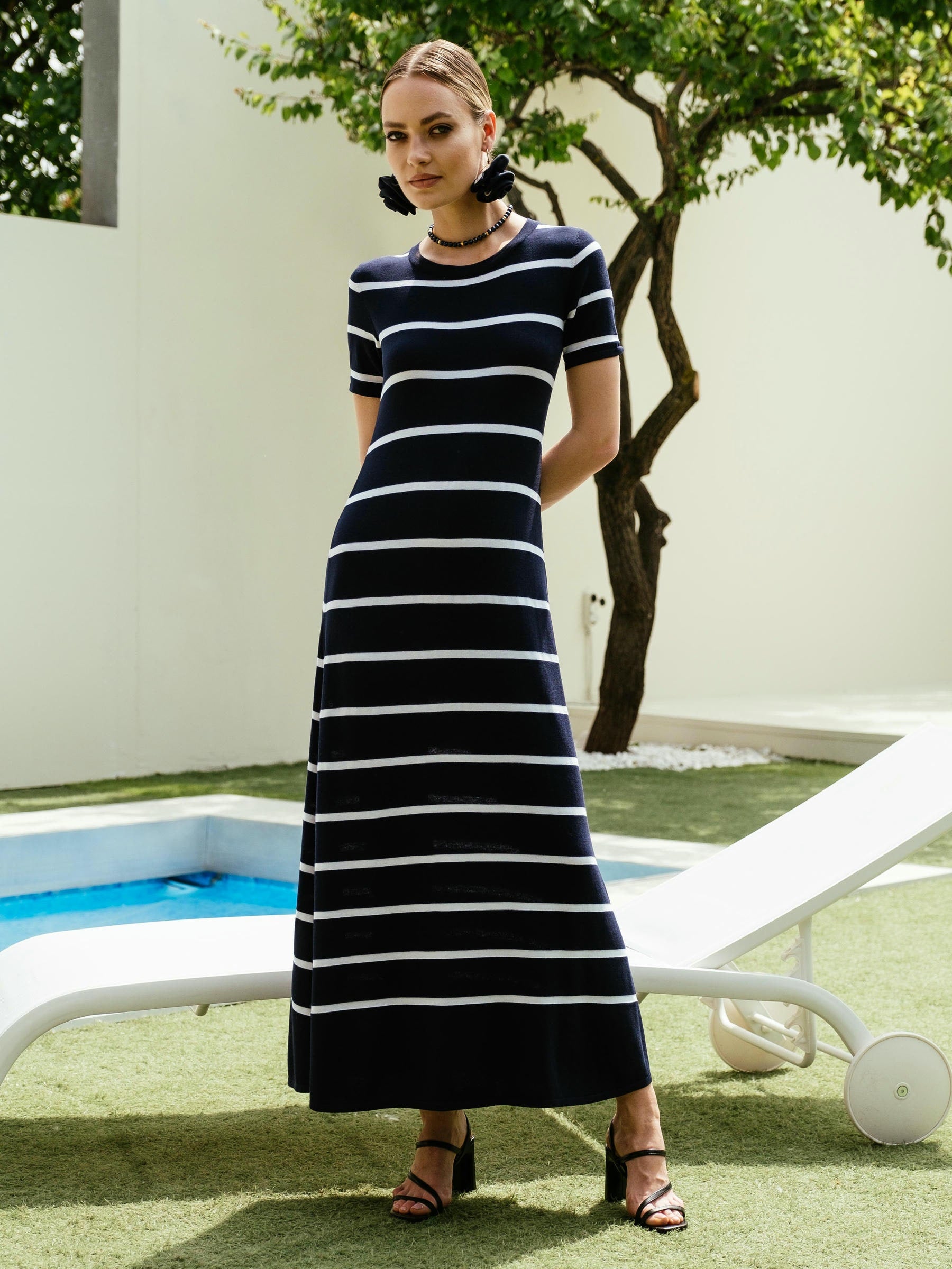 Gestreiftes Maxikleid