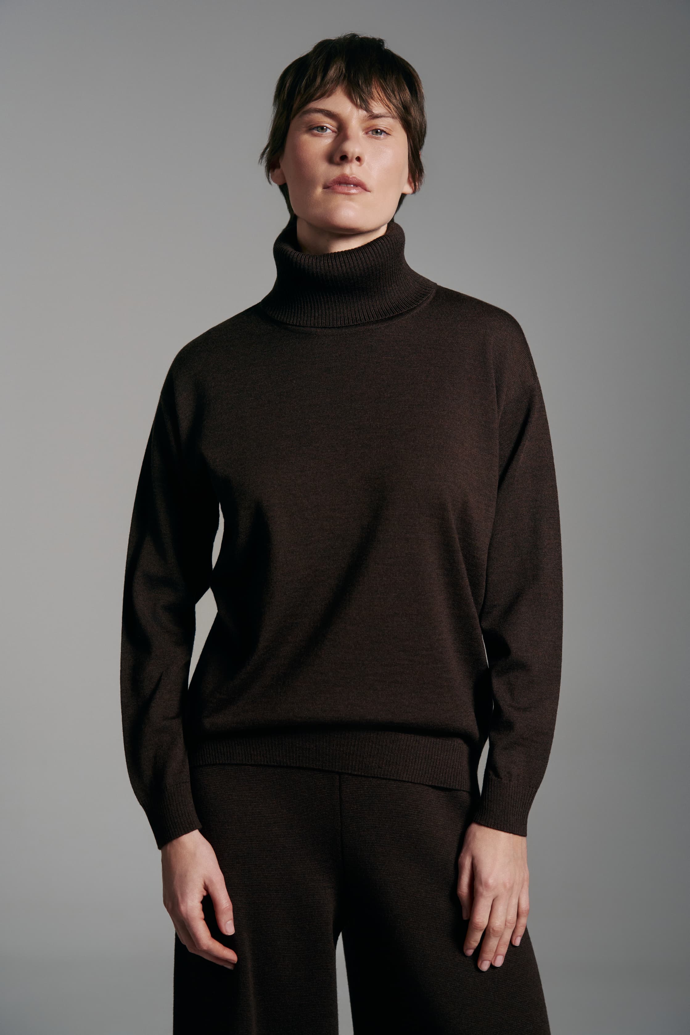 Basic-Pullover aus Merinowolle mit Rollkragen