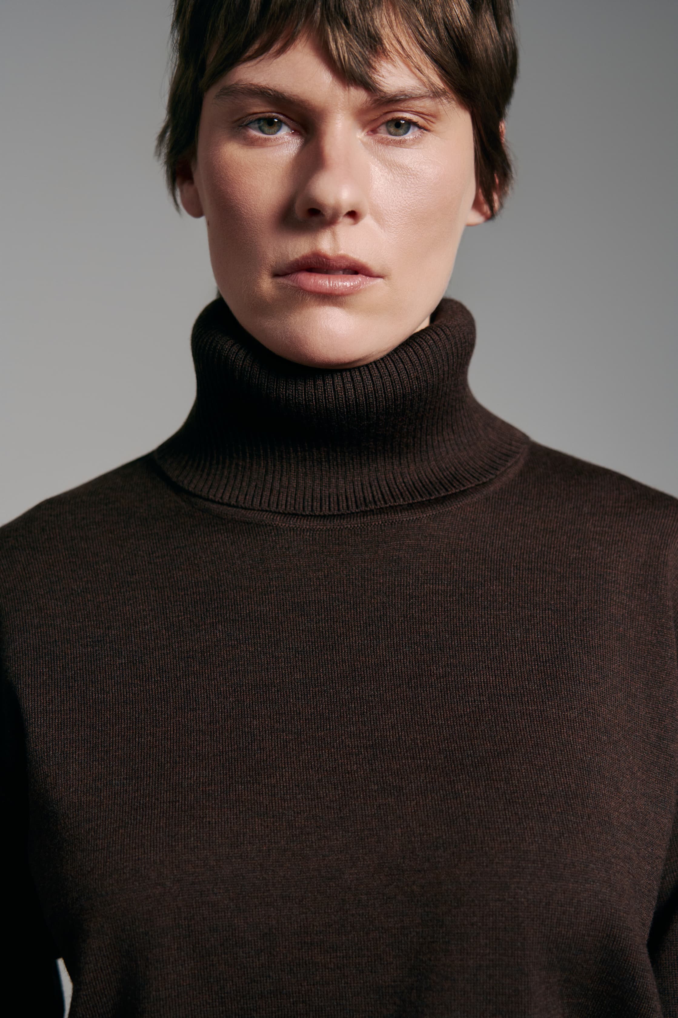 Basic-Pullover aus Merinowolle mit Rollkragen