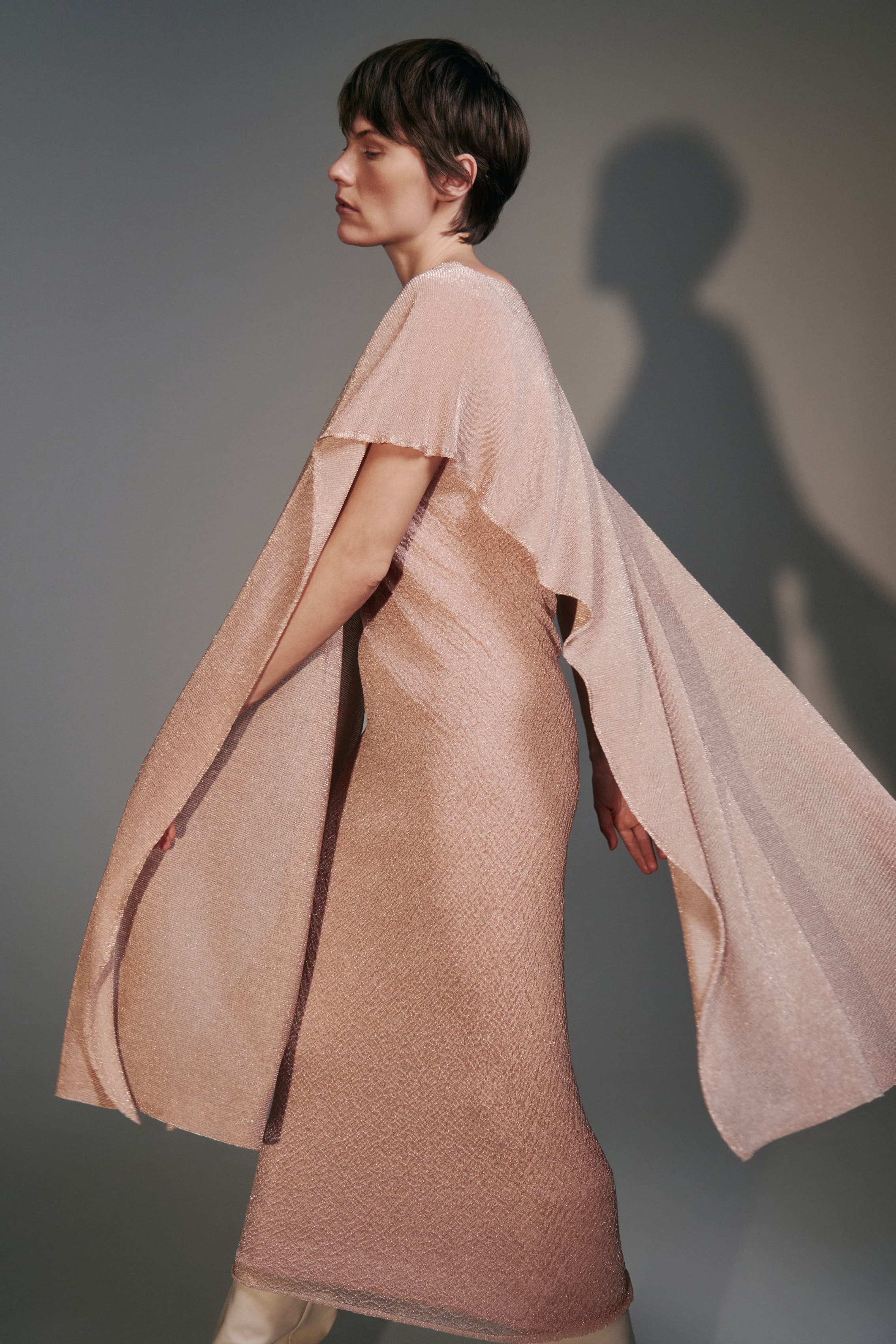 Detachable-Collar Cape & Dress Set