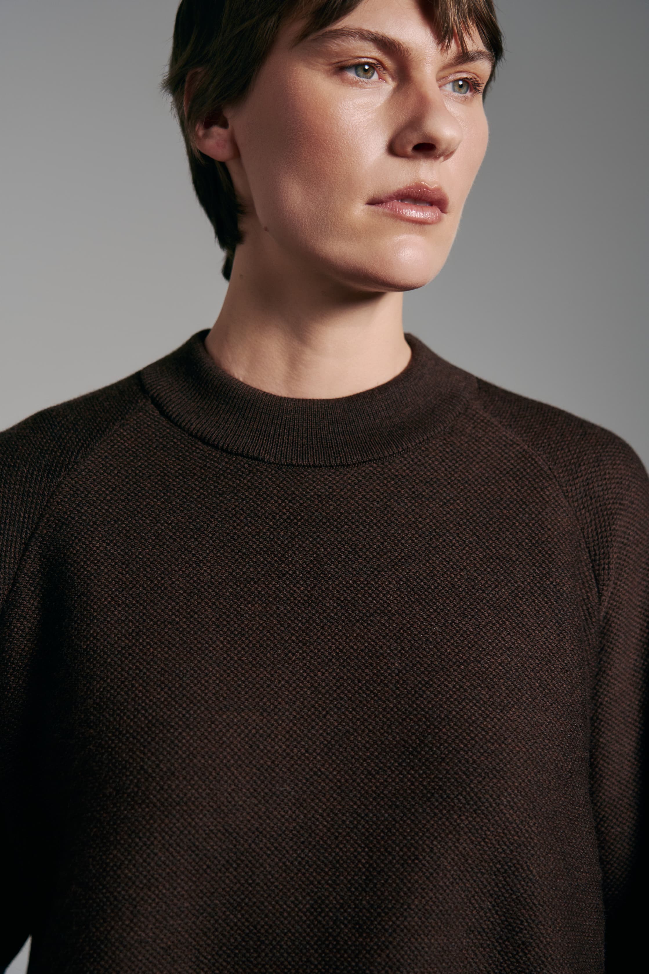 Strukturierter Pullover mit Rundhalsausschnitt