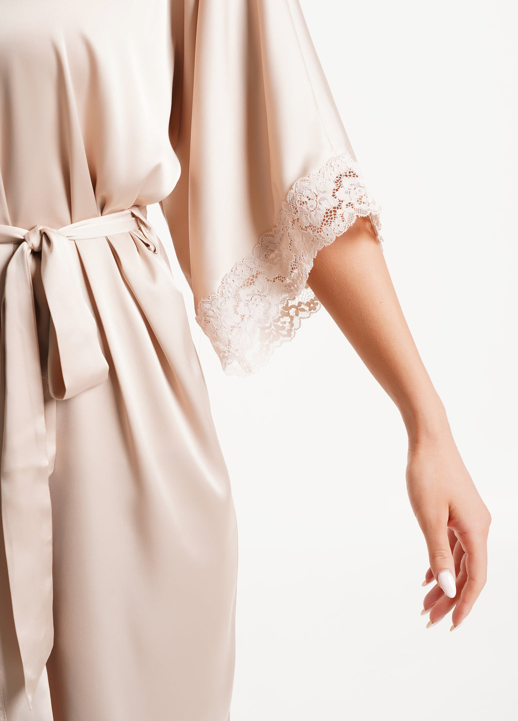 Silky acetate satin robe