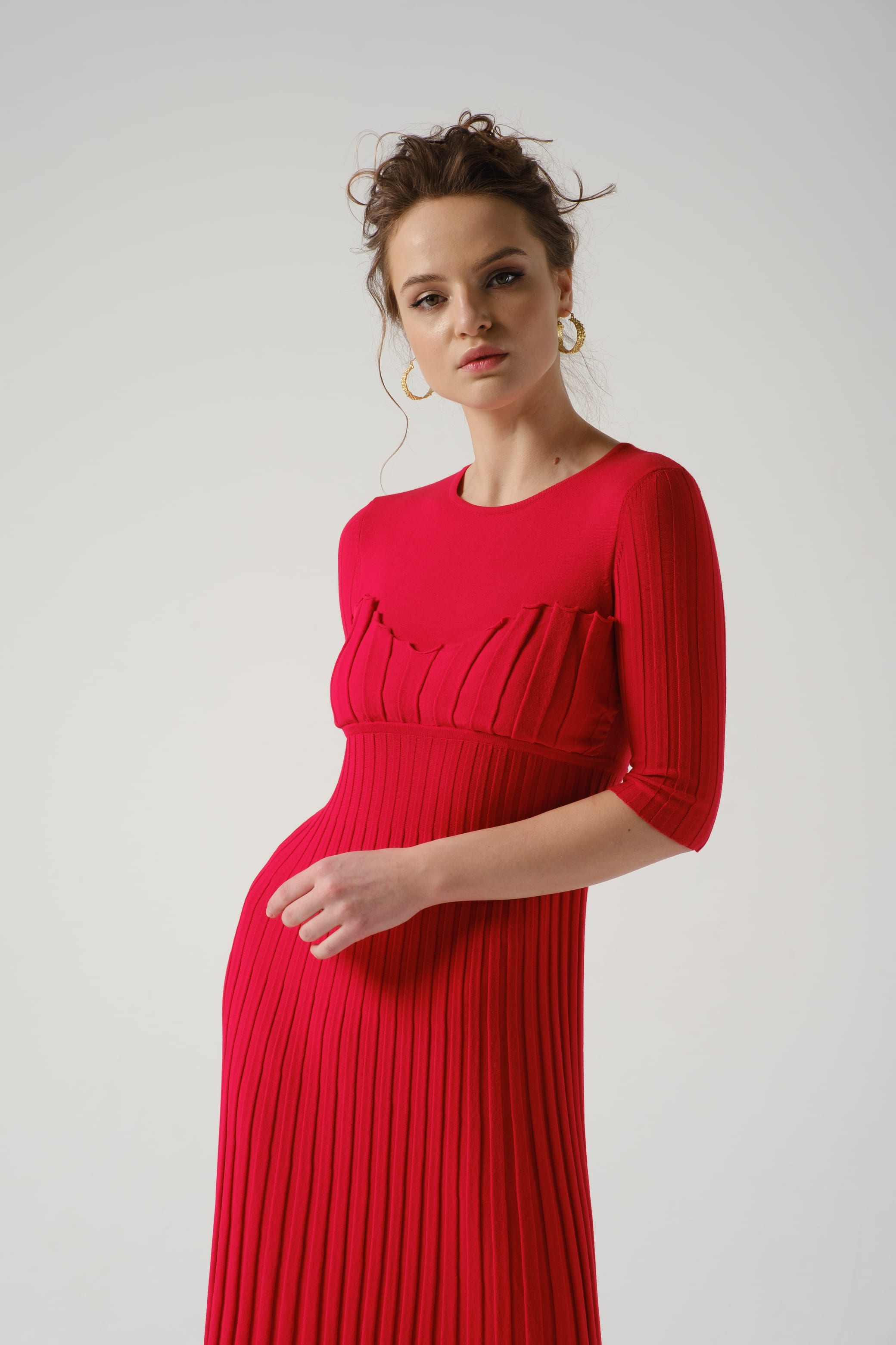 Plissiertes Maxikleid