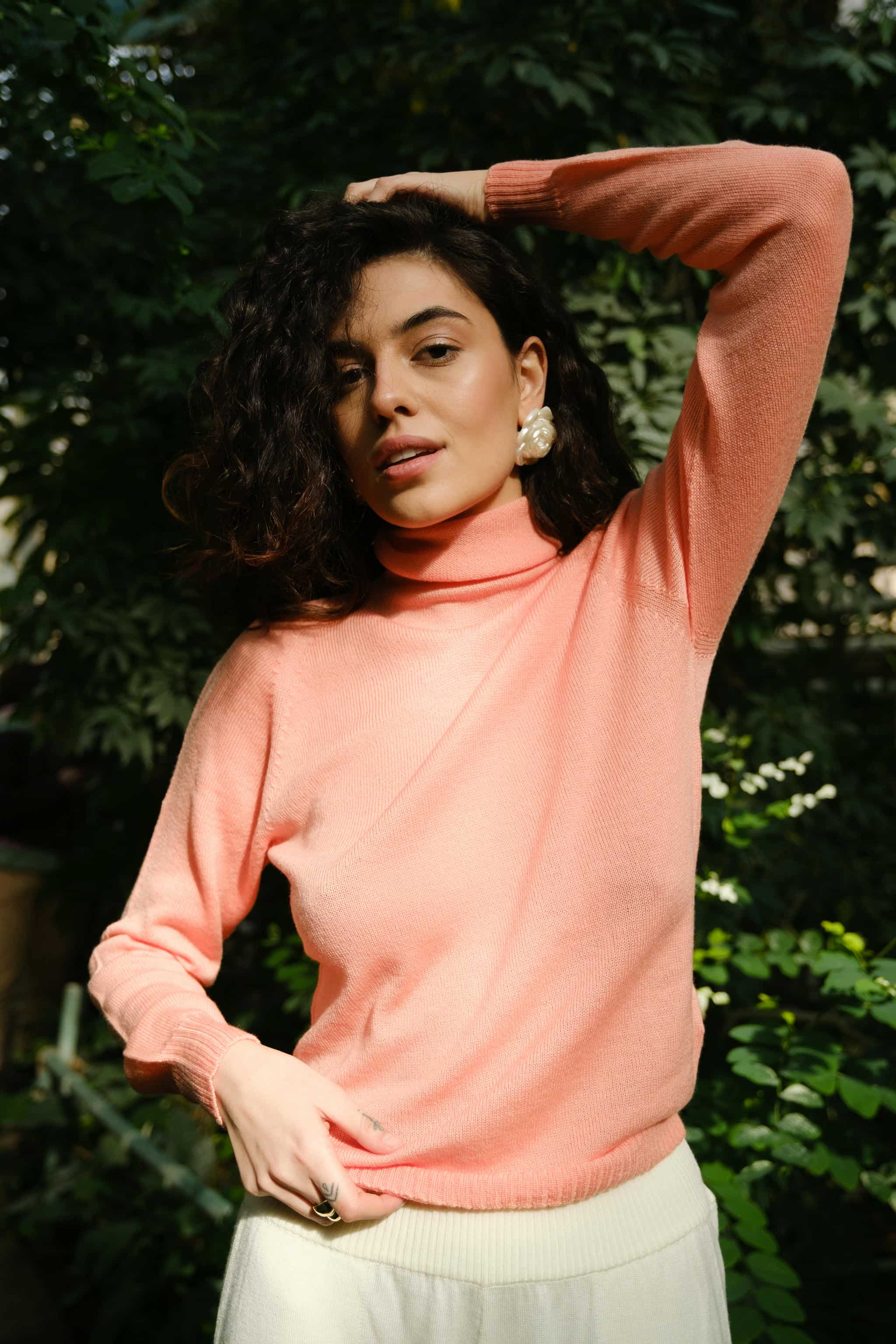 Rollkragenpullover aus extrafeiner Merinowolle