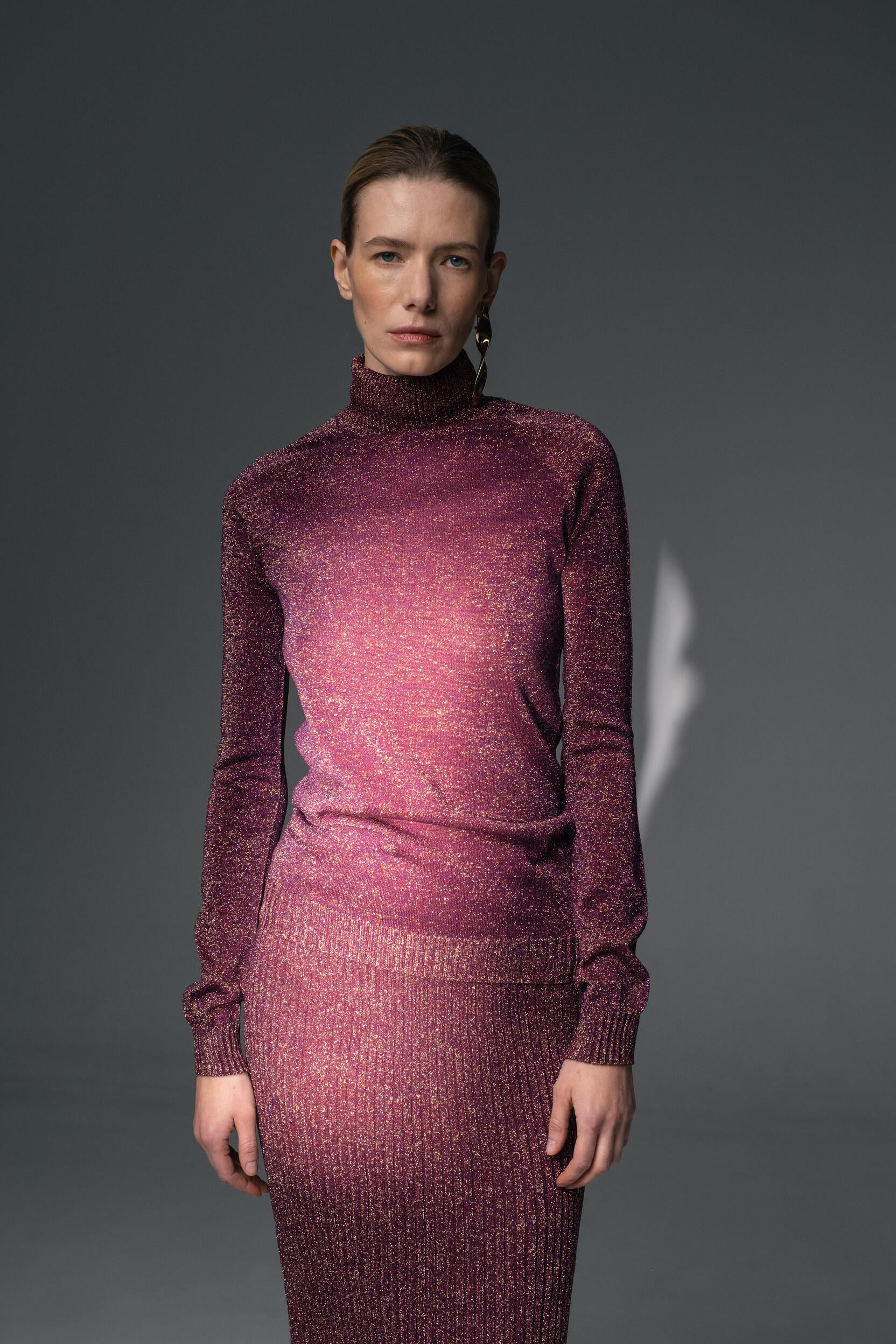 Rollkragenpullover aus Lurex