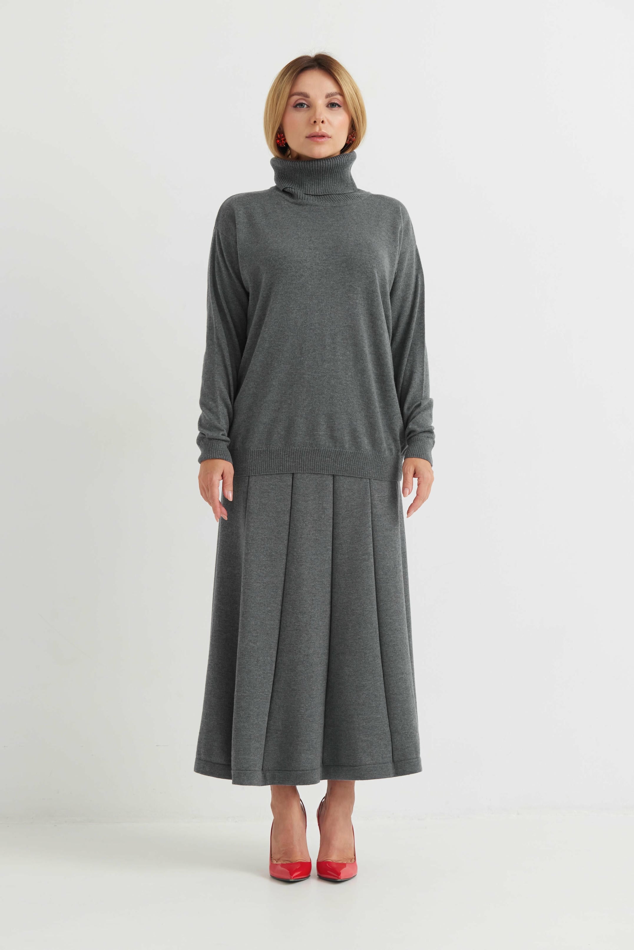 Merino Wool A-Line Skirt