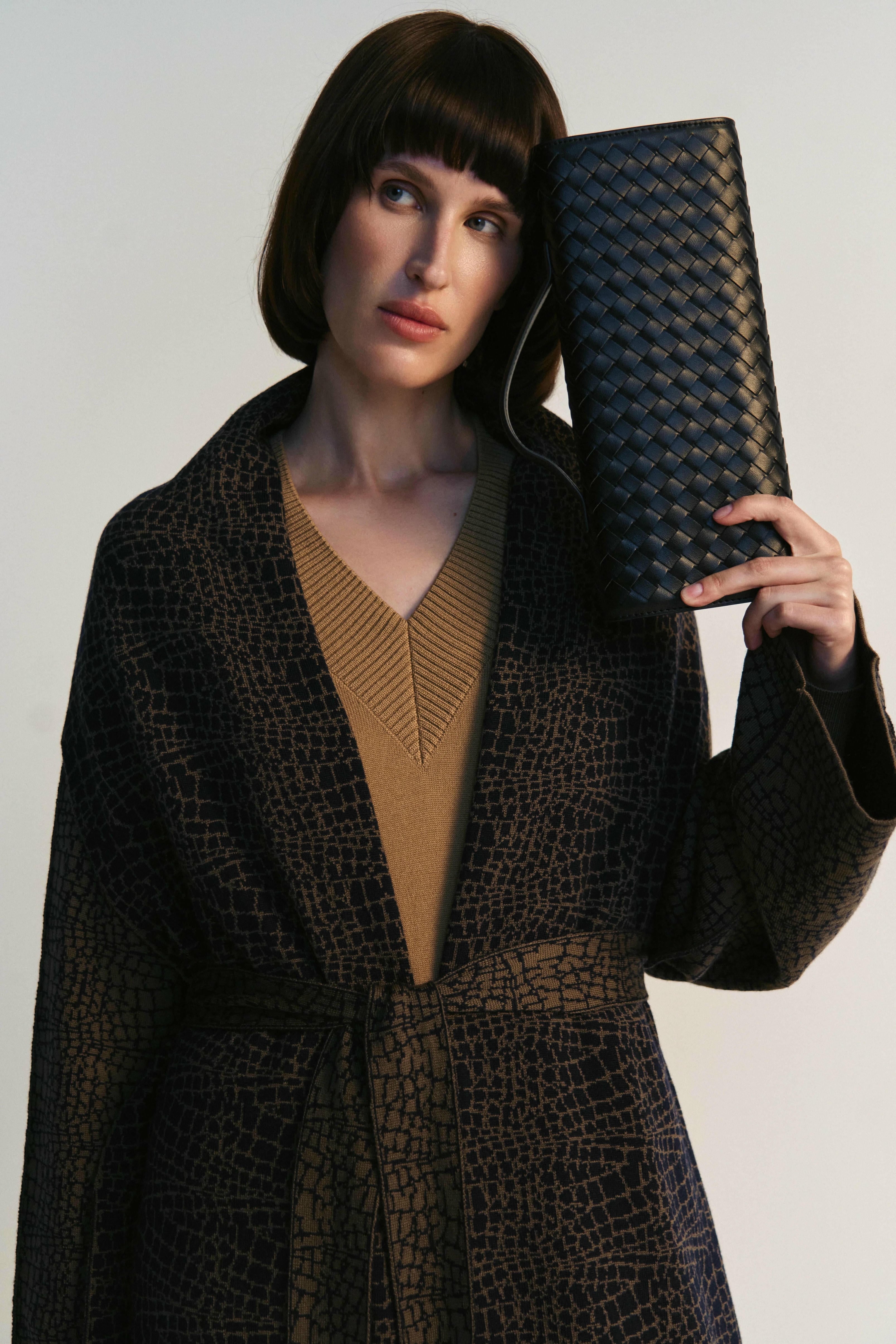 Merino Animal Print Jacquard Coat
