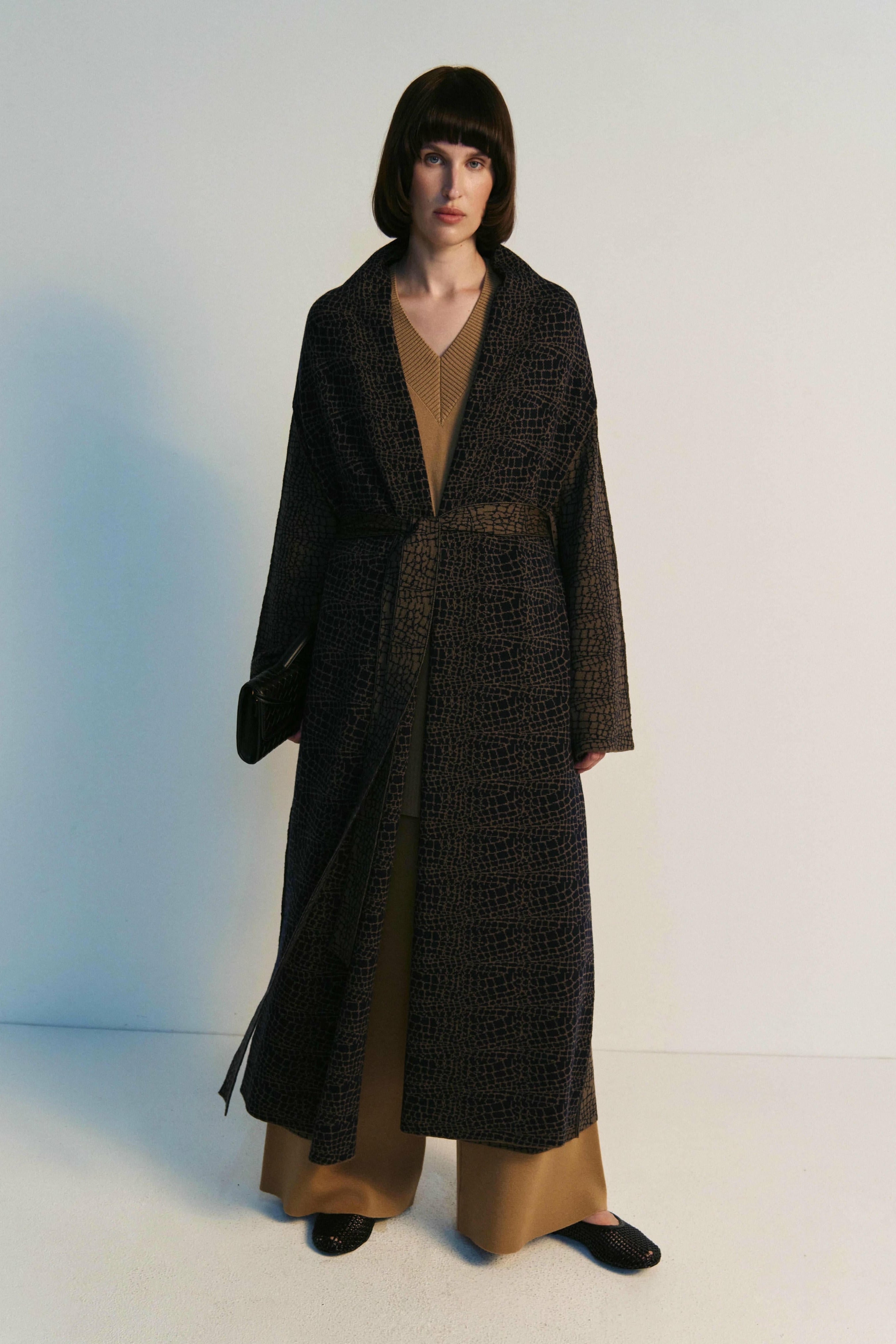 Merino Animal Print Jacquard Coat