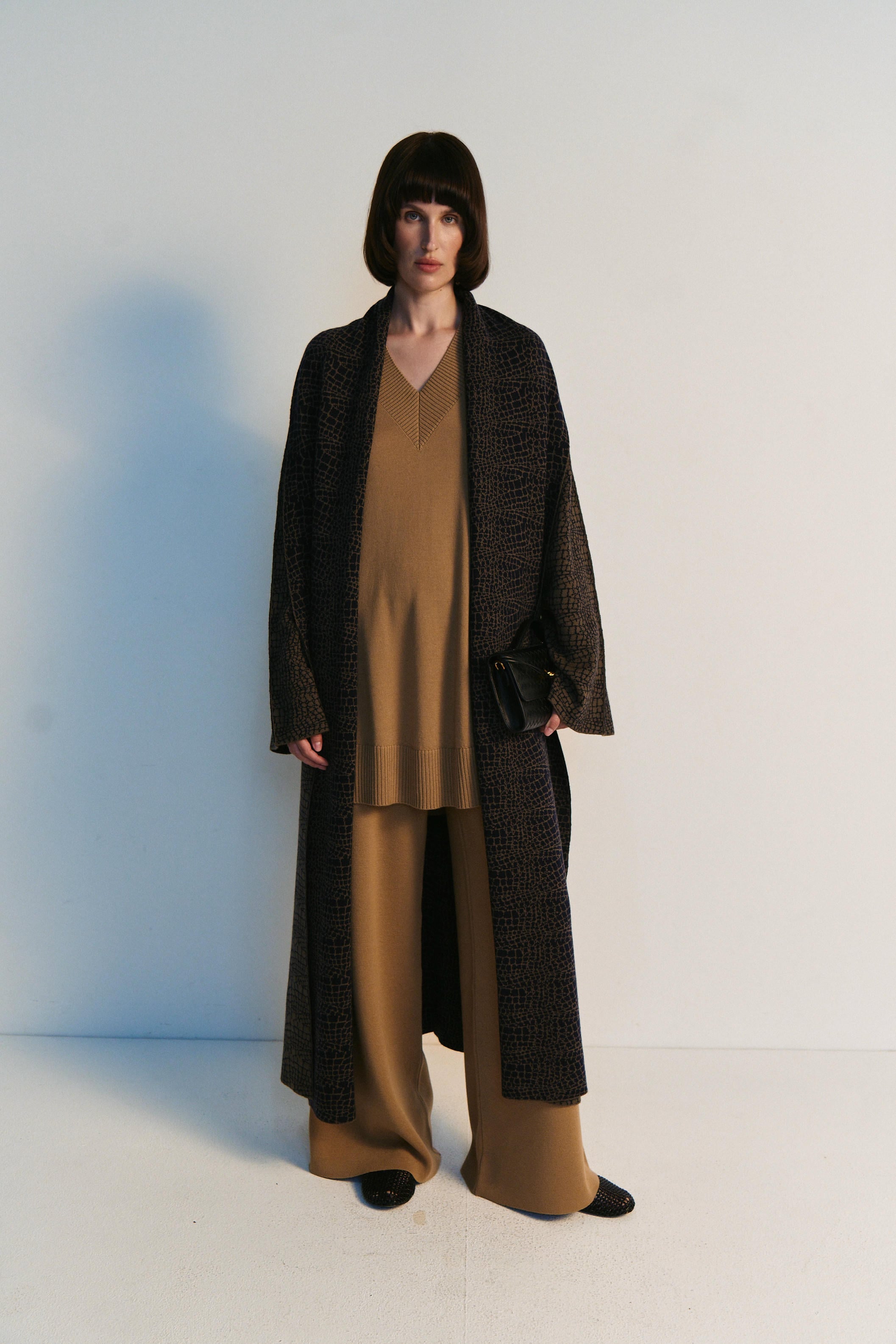 Merino Animal Print Jacquard Coat