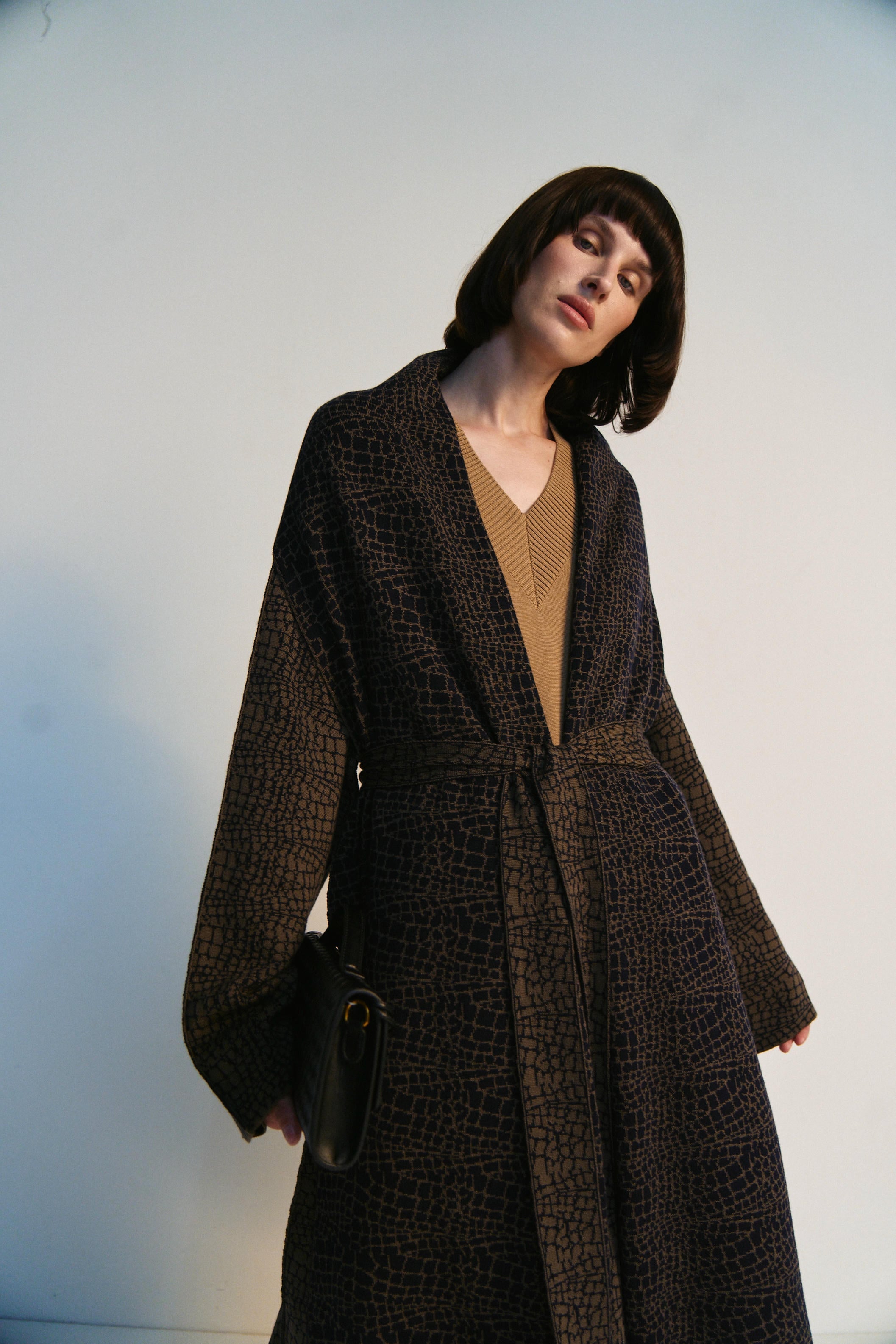 Merino Animal Print Jacquard Coat
