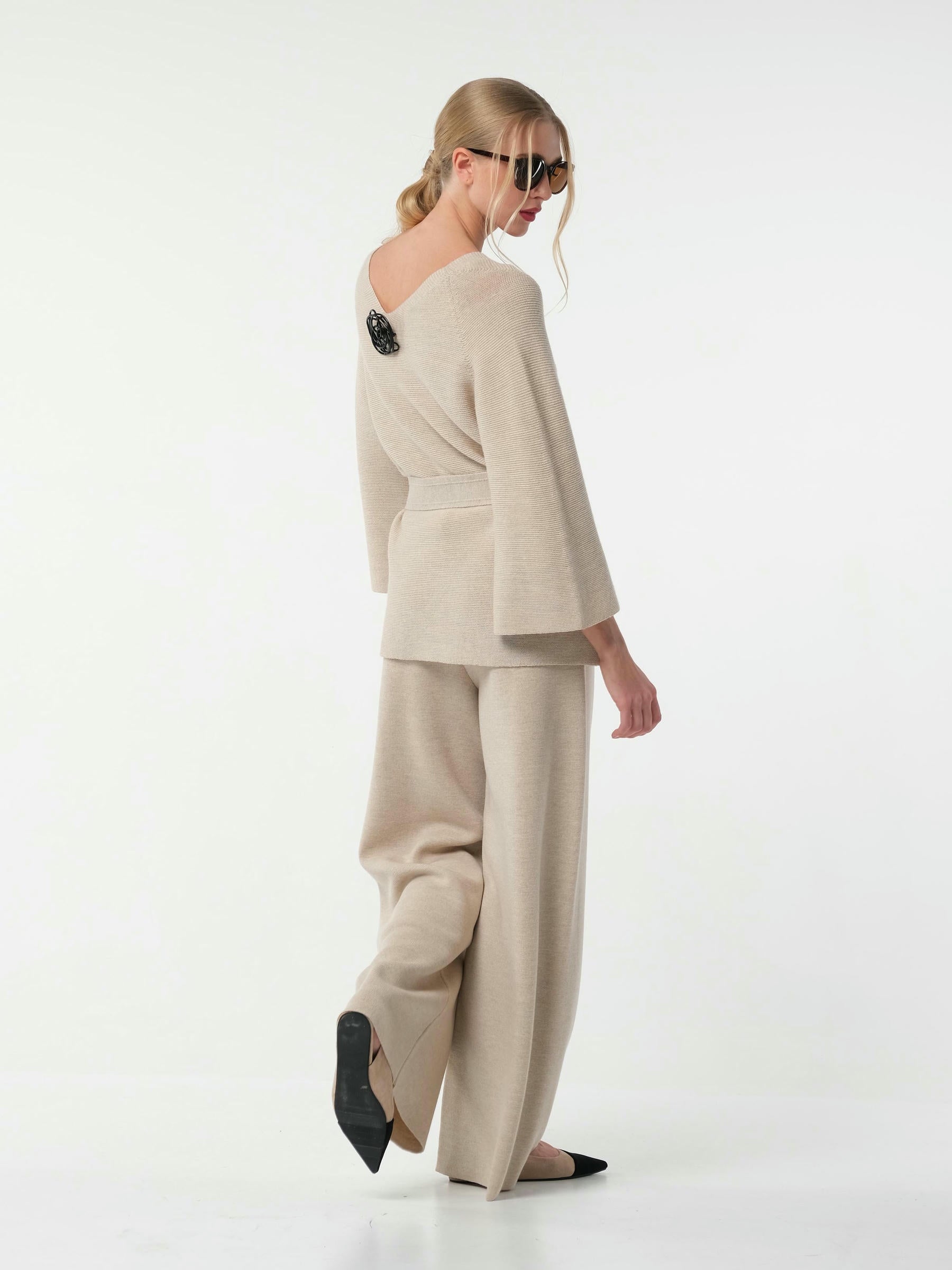 Merino-Pullover mit V-Ausschnitt