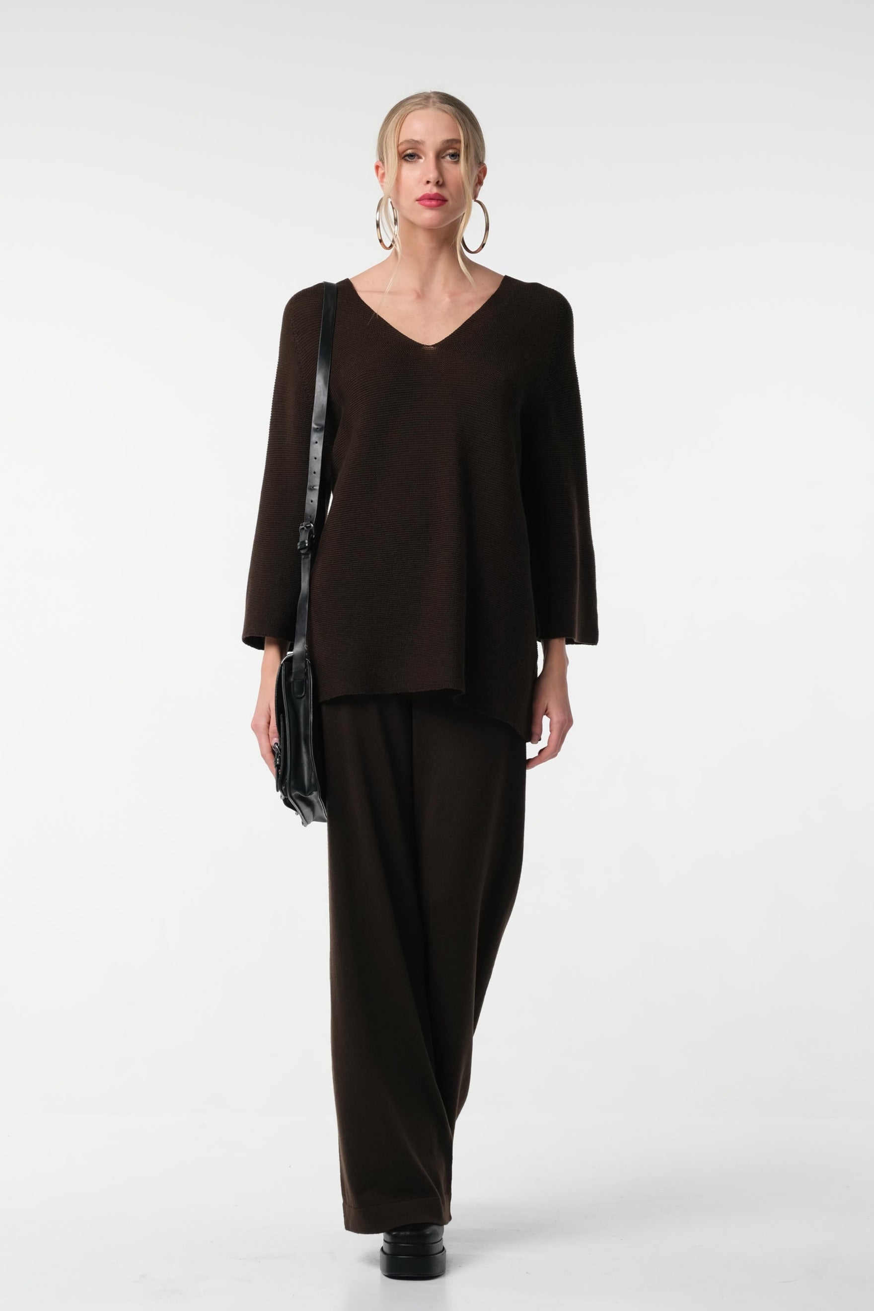 Merino-Pullover mit V-Ausschnitt