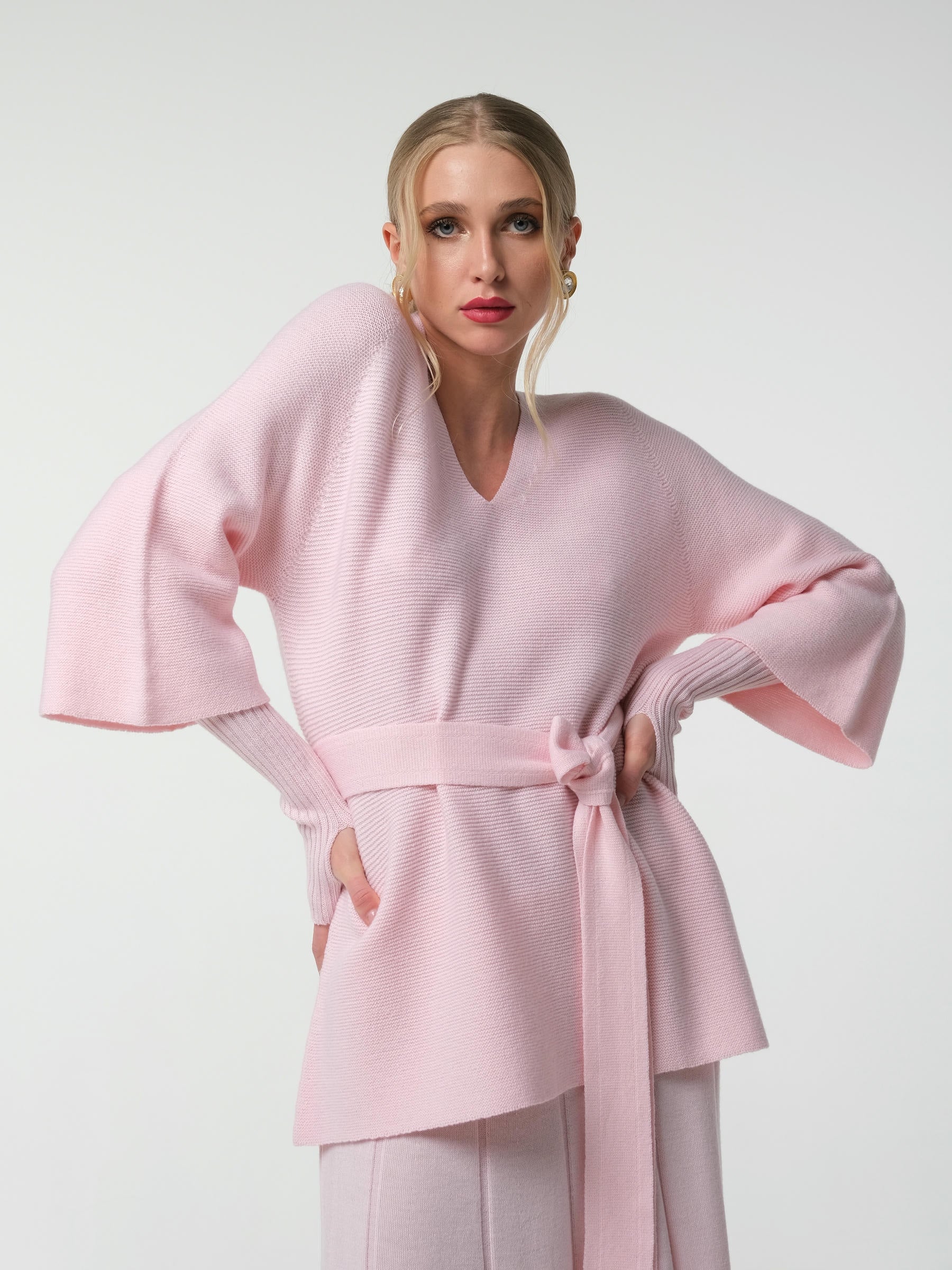 Merino-Pullover mit V-Ausschnitt