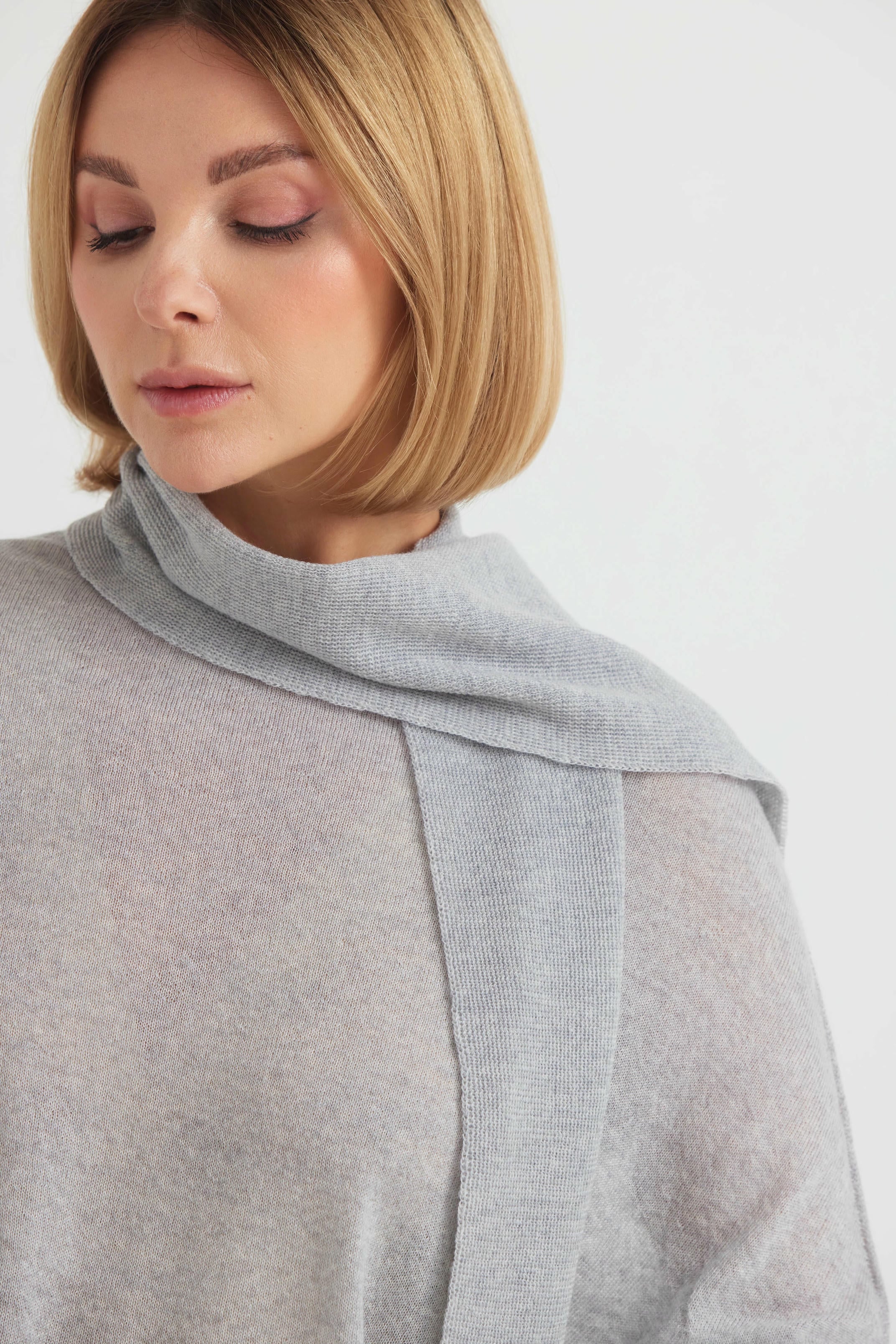 Merino-Top mit Schal